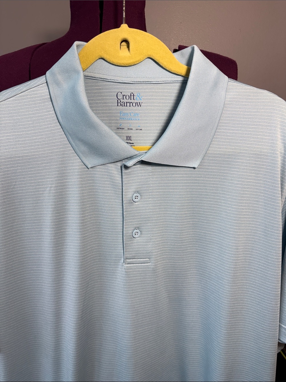 Croft & Barrow Men’s Pale Blue Short-Sleeve Polo - Picture 3 of 6